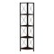 Monarch Specialties Bookshelf, Bookcase, Etagere, Corner, 4 Tier, 60"H, Office, Bedroom, Metal, Laminate, Brown, Black I 3645 - alternate 1